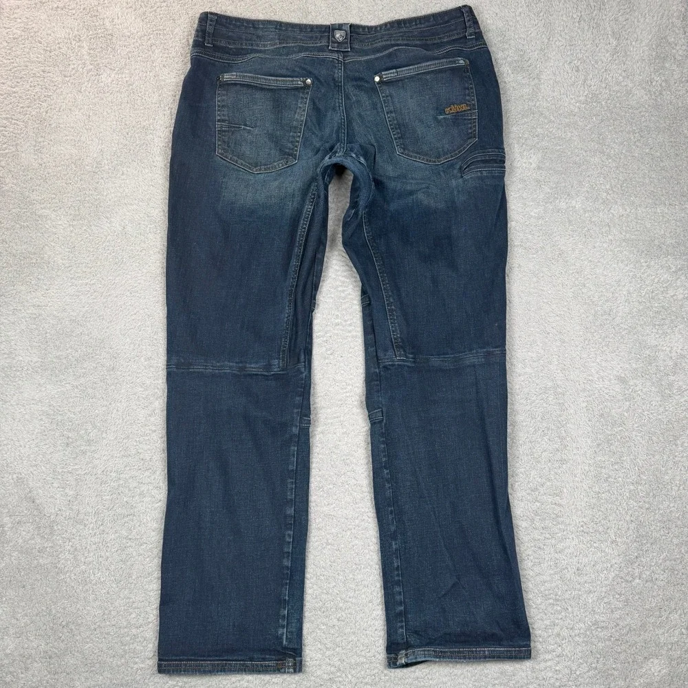 Kuhl Kanvus Jean Mens 39x31.5 Dark Wash Blue Articulated Knee Outdoor Pants - Picture 2 of 12